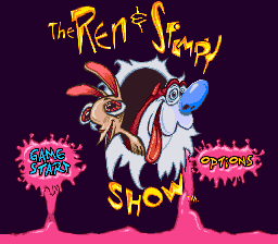 The Ren and Stimpy Show Time Warp title screen for Super Nintendo